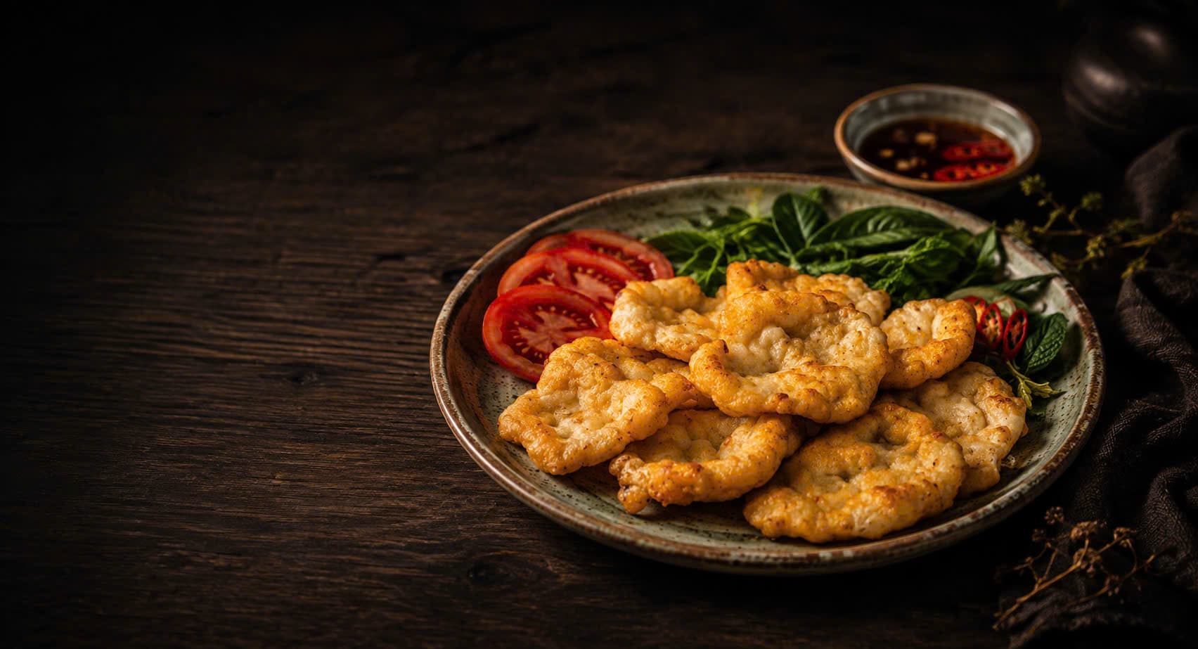 Đĩa chả mực Bà Nụ chiên vàng